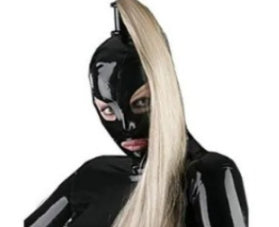 Couverture tête de masque en caoutchouc latex avec wig Role Play