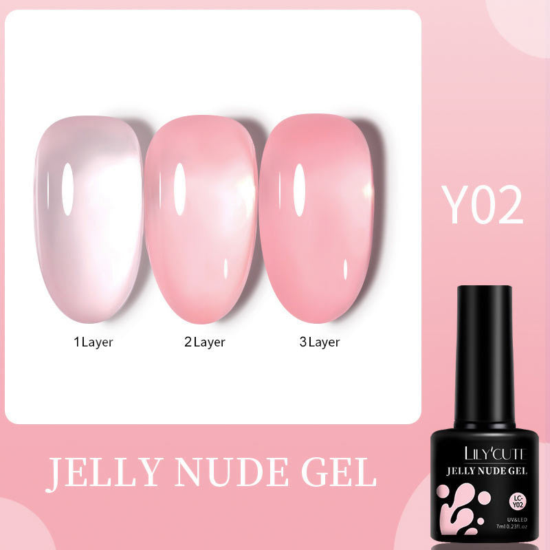 Gel d'ongle transparent sur glace de traitement de la lumière par Jade Amber