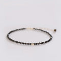 Anklet obsidien naturel ultra-fin pour les femmes