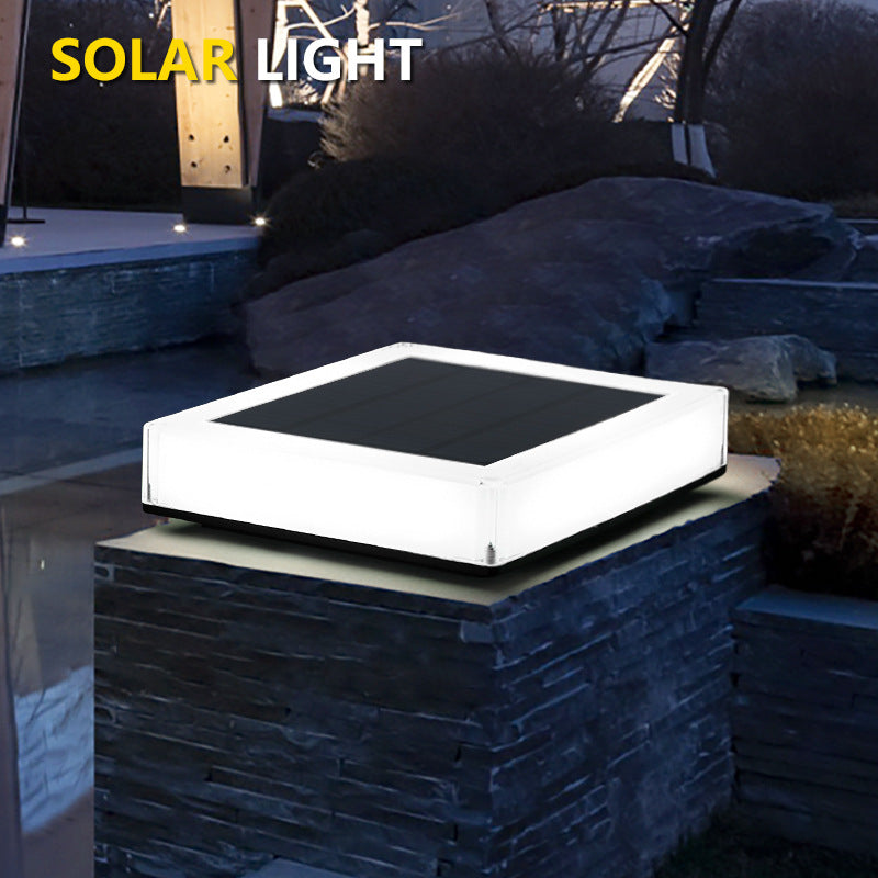 Pillar carré à énergie solaire phare extérieur lumière Courtyard