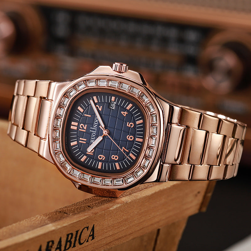 Double calendrier Avancé en acier inoxydable Lumineux hommes montre