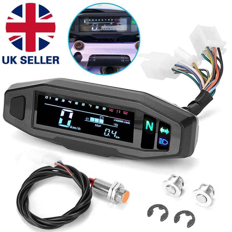 Capteur de jauge de mesure du compteur numérique de vitesse LCD universel de moto
