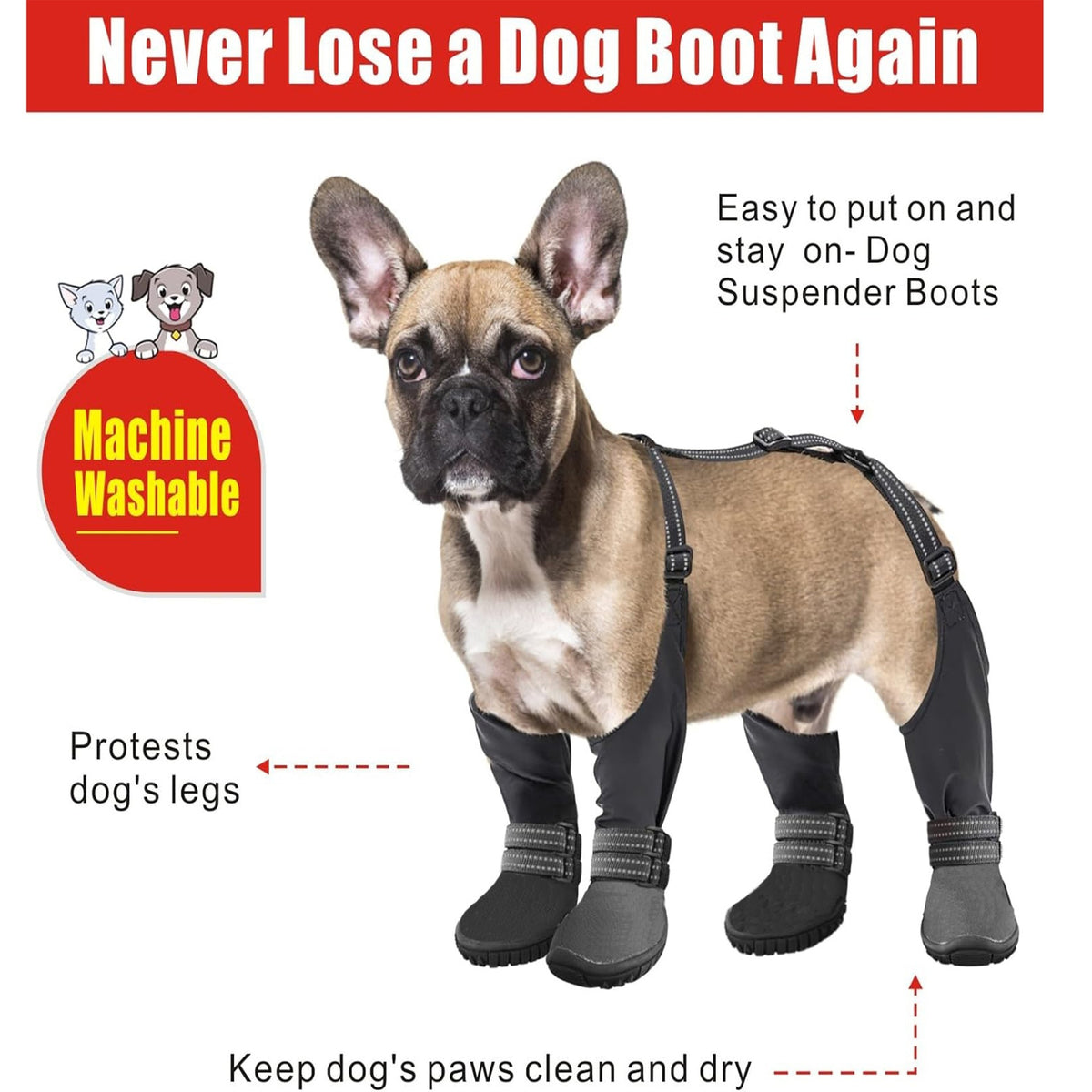 Accessoires pour animaux de compagnie Chaussures de chien imperméables non glissantes