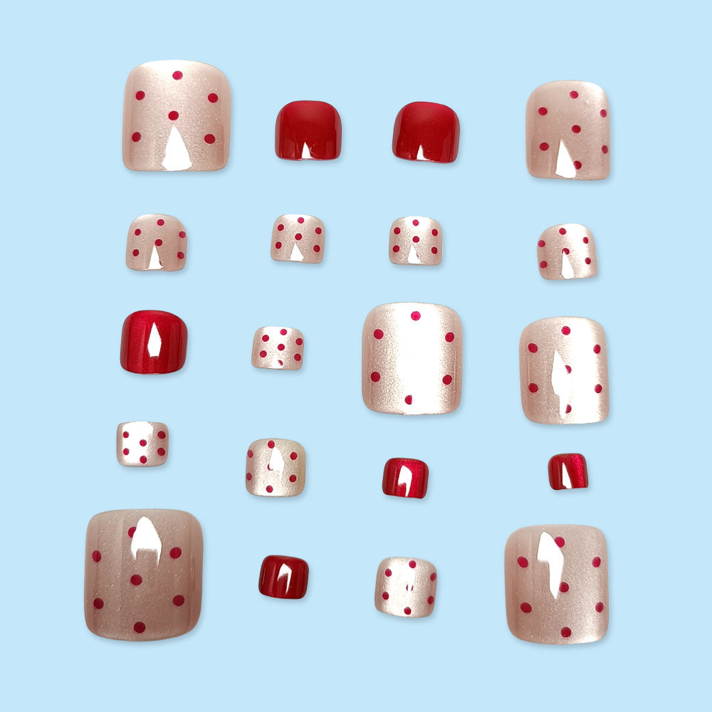 Stickers Aiguilles Rectangulaires courtes 24-pièces Red Dot Appuyez sur Type d'Oeil de Chat-Oeil Pour orteils