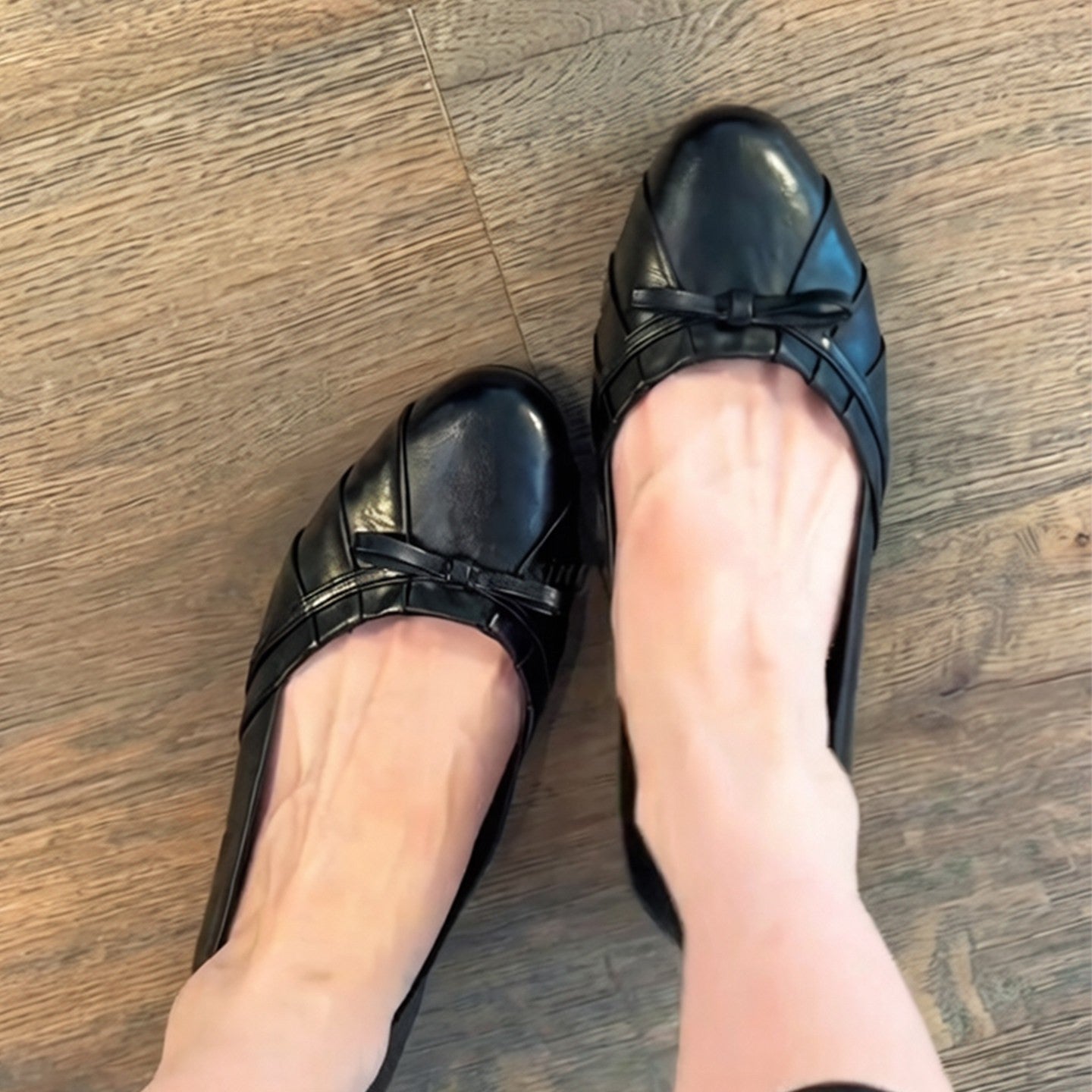 Femmes Round Toe French Bow Shallow Bouche Ballet Chaussures Commuter Versatile Slip On Intérieur H