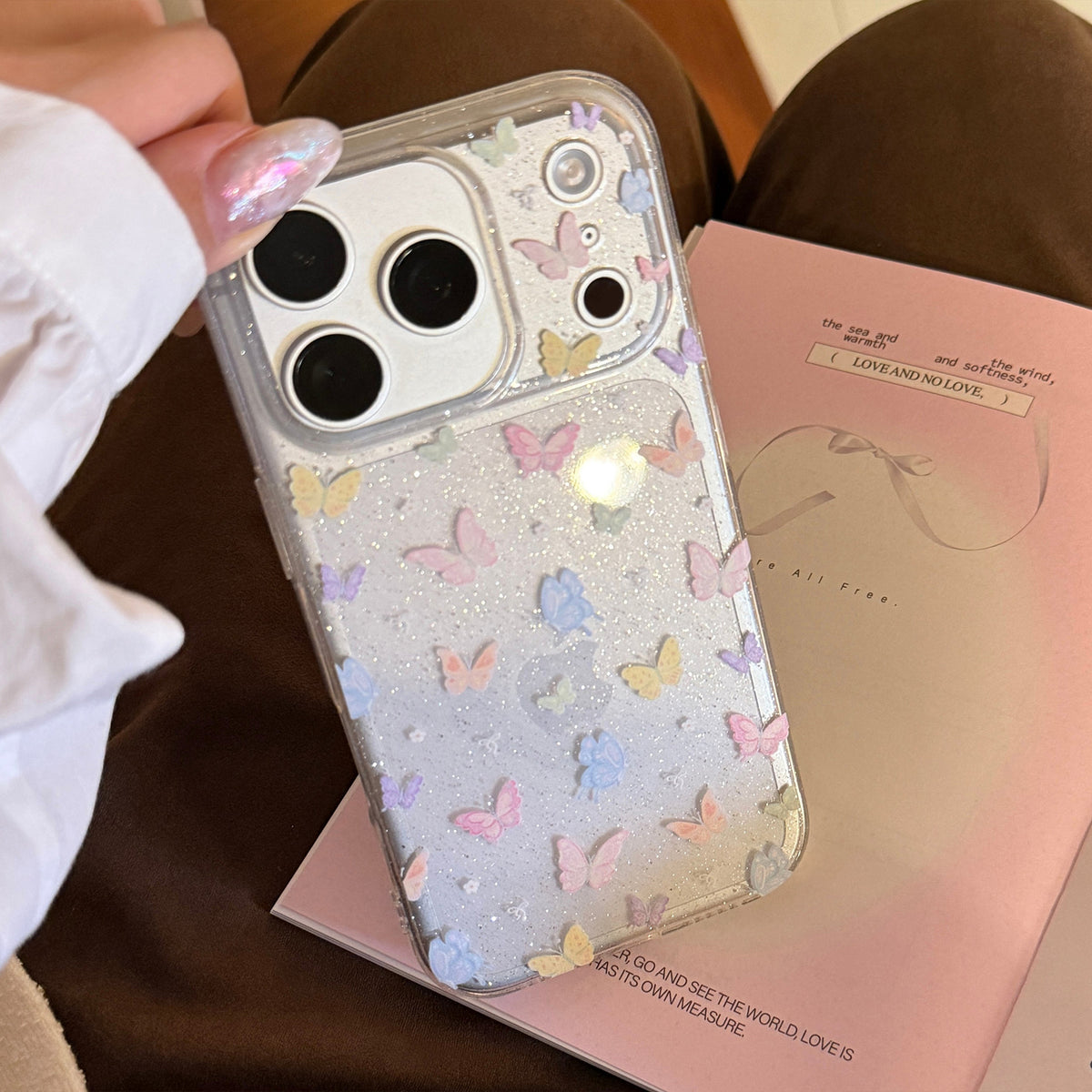 Clear softcover with colorful butterflies
