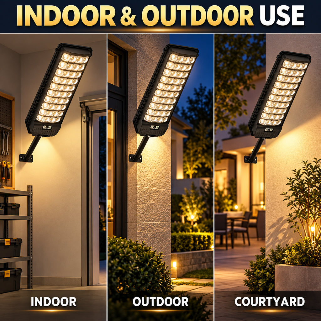 Solar Powered Motion Sensor Outdoor Light W7208 9 Noir pour Garden Yard Street Wall LED