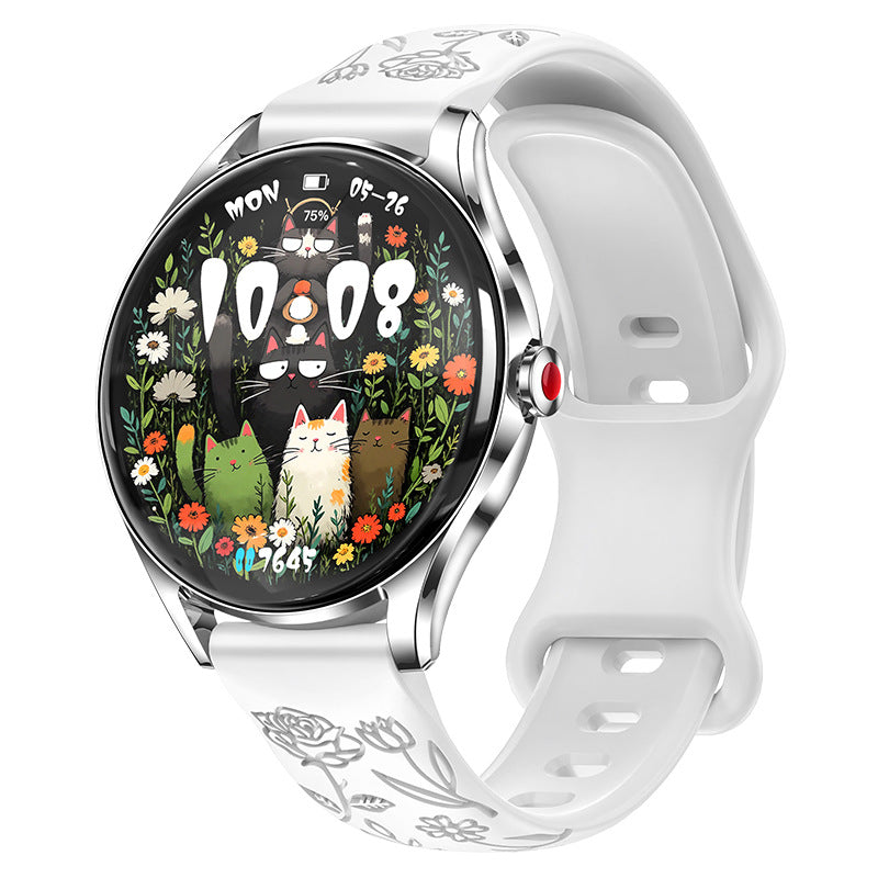 Smartwatch en acier inoxydable pour femmes avec surveillance de l'oxygène dans le sang