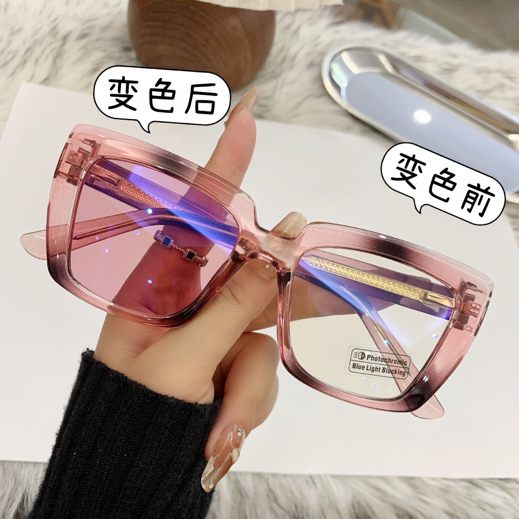 Lunettes de soleil de style européen et américain avec verres à changement de couleur