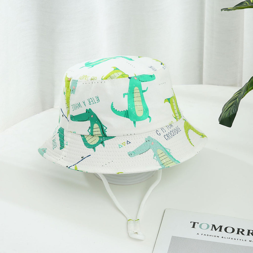 Enfants imprimé Dinosaur Bucket Sun Hat Big Brim Boy Girl Hat