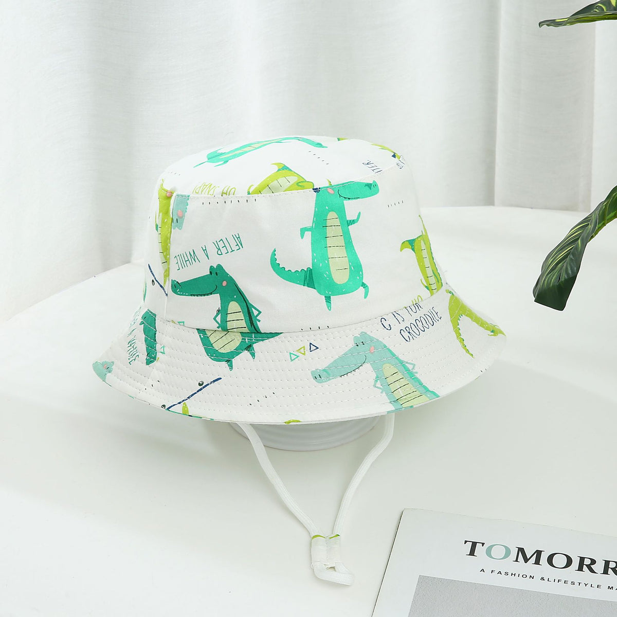 Enfants imprimé Dinosaur Bucket Sun Hat Big Brim Boy Girl Hat