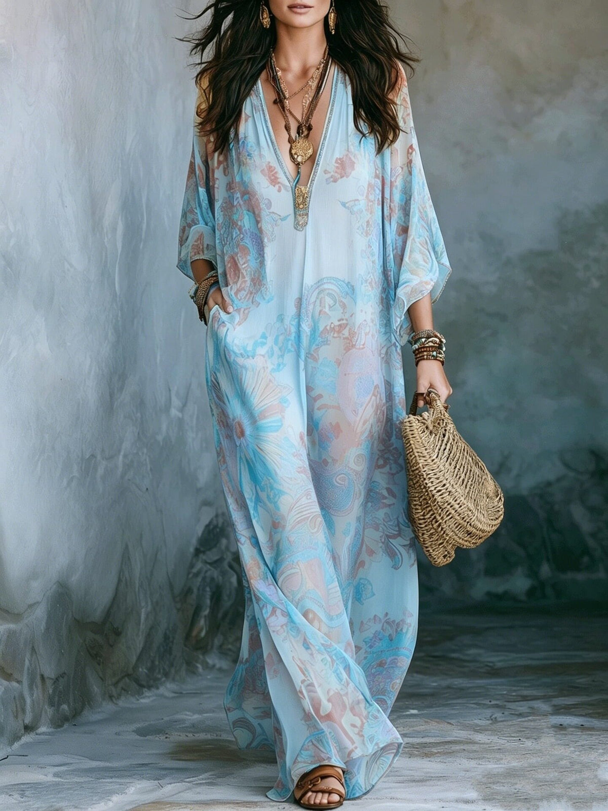 Women's Fresh and Flowy Printed Retro Dress