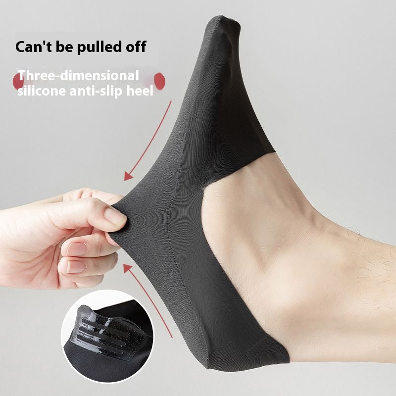 Chaussettes invisibles en coton pur antidérapant pour homme