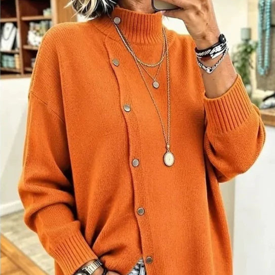 Manteau à col roulé boutonné