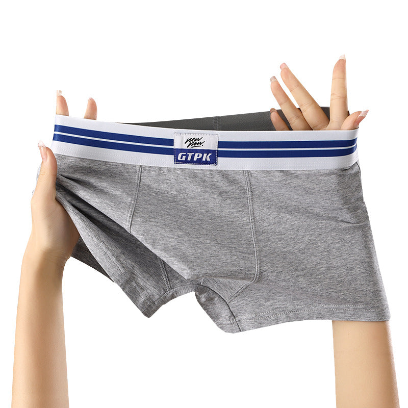 Sous-vêtements pour hommes Pure Color Cotton Sous-vêtements de taille moyenne