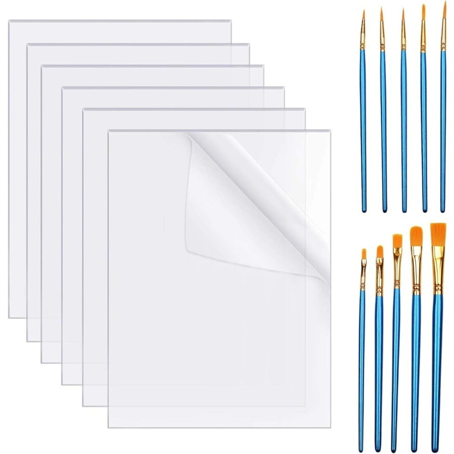 Set acrylique transparent 6 pièces