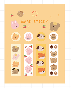 Stickers Index de notes douces Tente à main marquée PVC Notes d'étude
