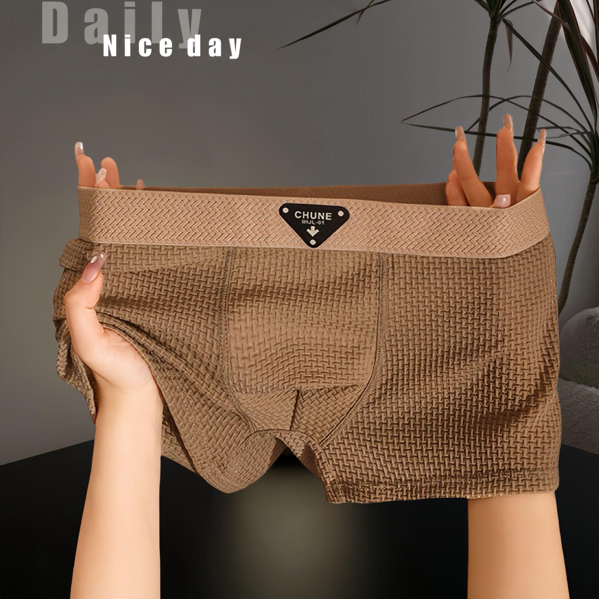 Sous-vêtements en soie de glace pour hommes Fashion Sport Boxer