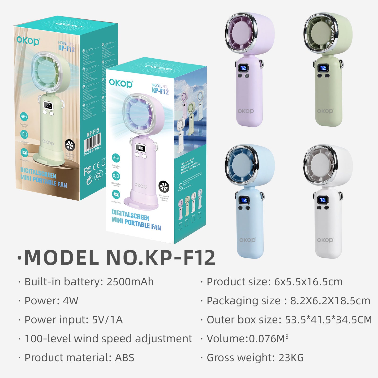 KP-F12 Meilleures ventes d'appareils portatifs de bureau Paramètres Portable Long Battery Life Factory Stock
