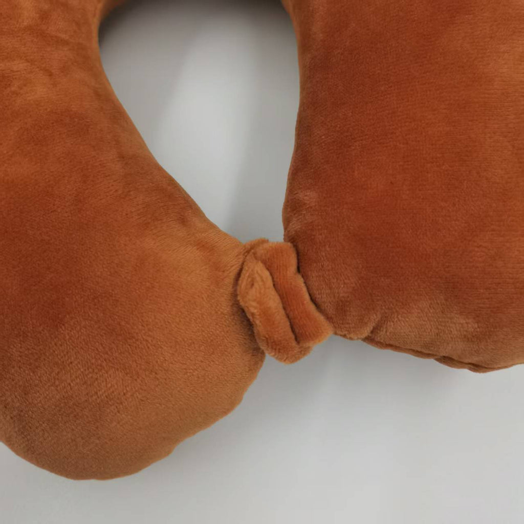 Mignon ours brun foncé UShaped Voyage Oreiller Oreiller en peluche souple soutien cou Oreiller