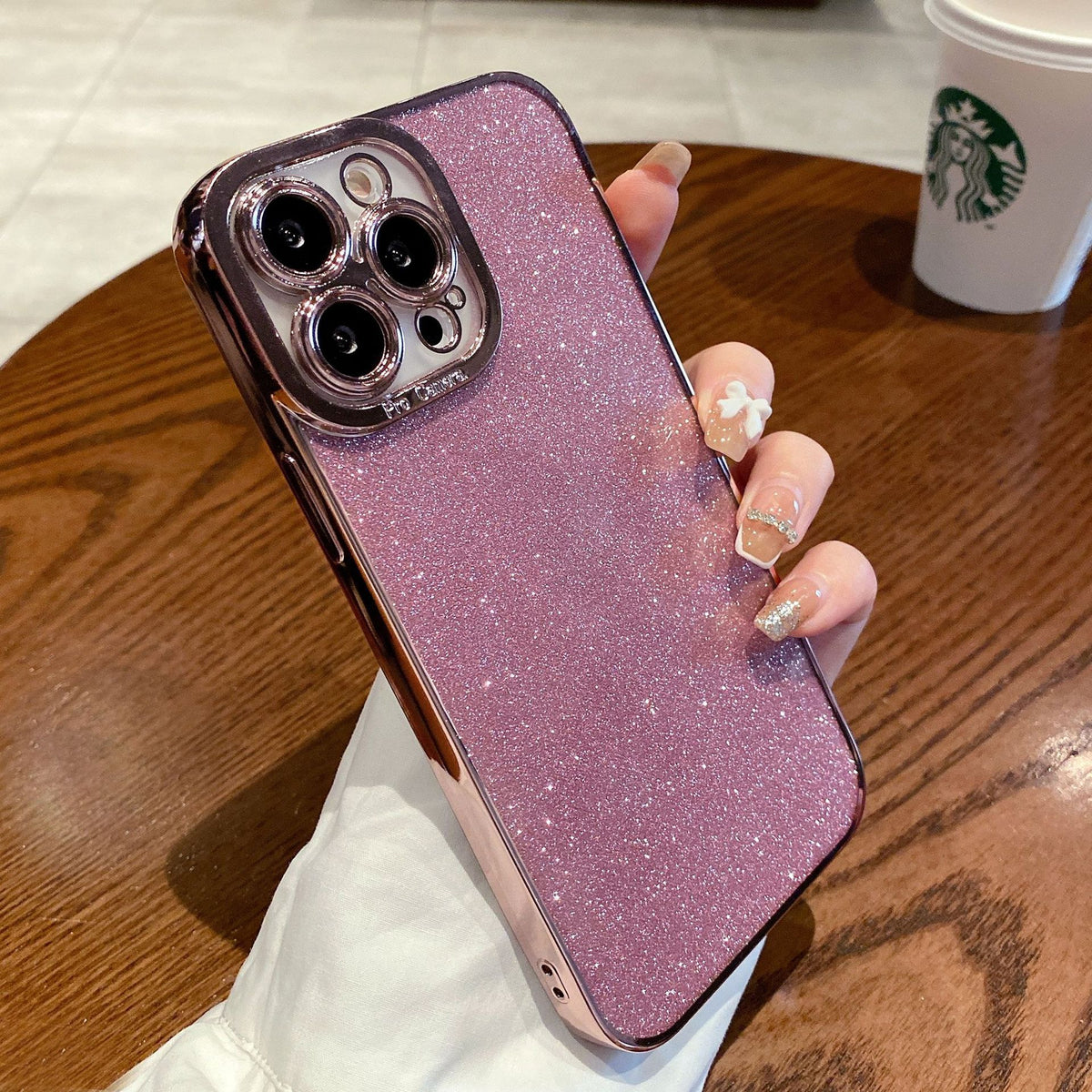 Étui téléphonique à glitter rectiligne