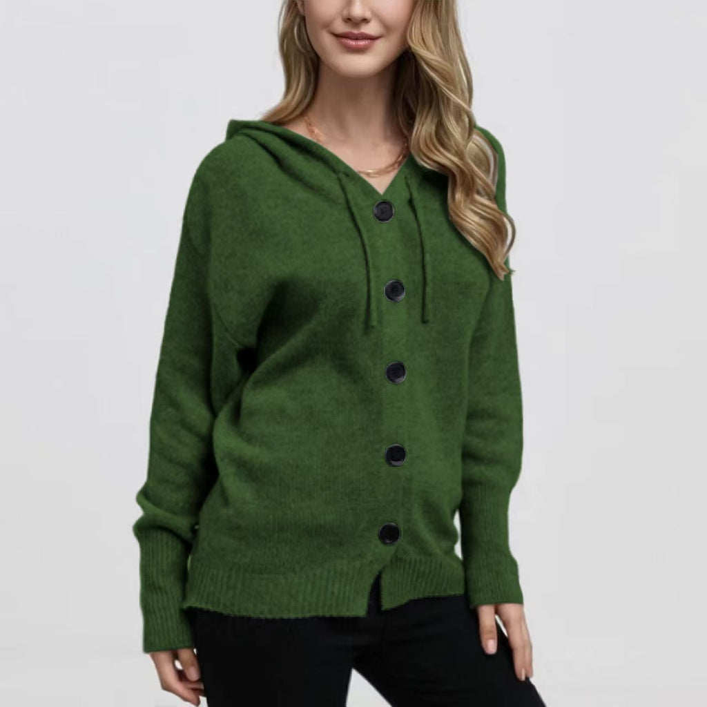 Chemise à capuche à tête unique en couleur V pour femmes