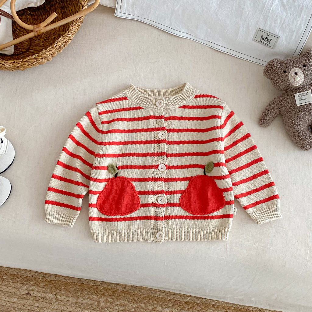 Chandail rayé pour enfants Cardigan à la mode