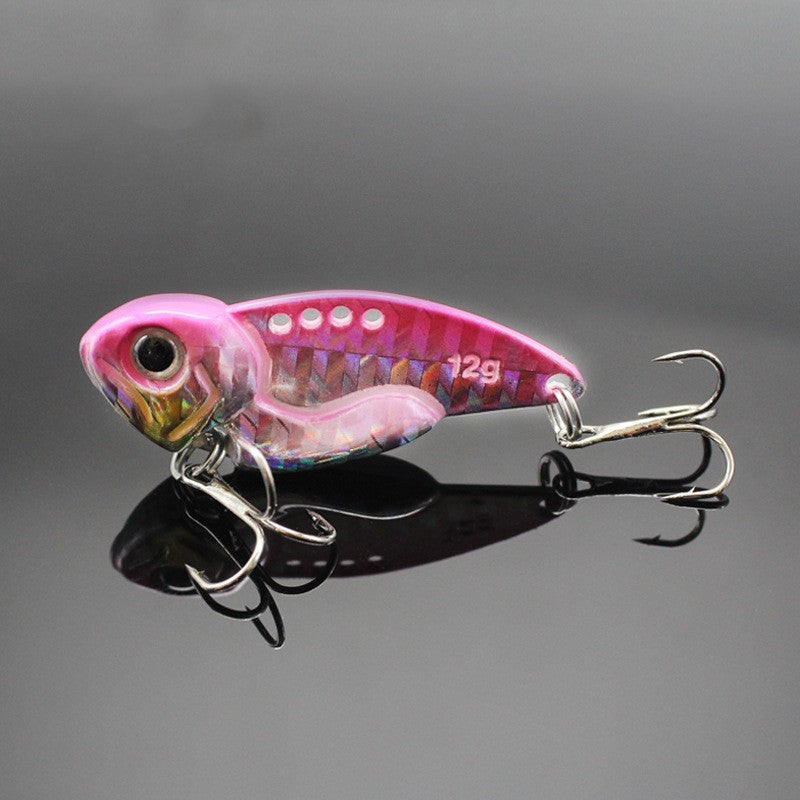 Alliage de zinc Vibrant laser VIB plaque de fer pêche de navire Luya appât avec trou de sang épais