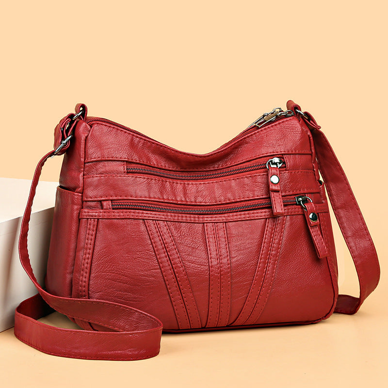 Sac transversal en cuir doux et lavé