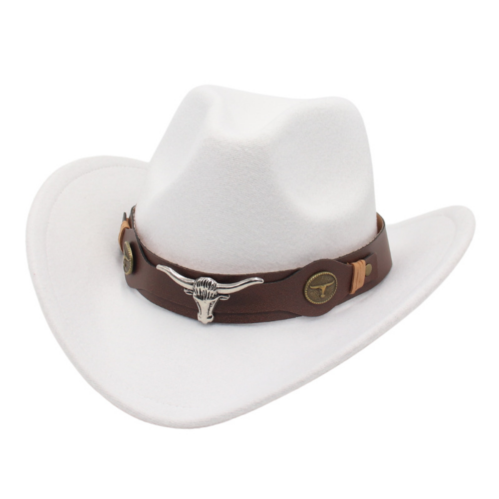 National Style Taureau Tête Décoration Western Cowboy Hat Retro ceinture mode Boucle large