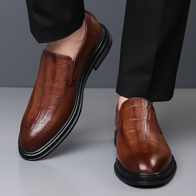 Hommes Casual style britannique Pointed Chaussures en cuir