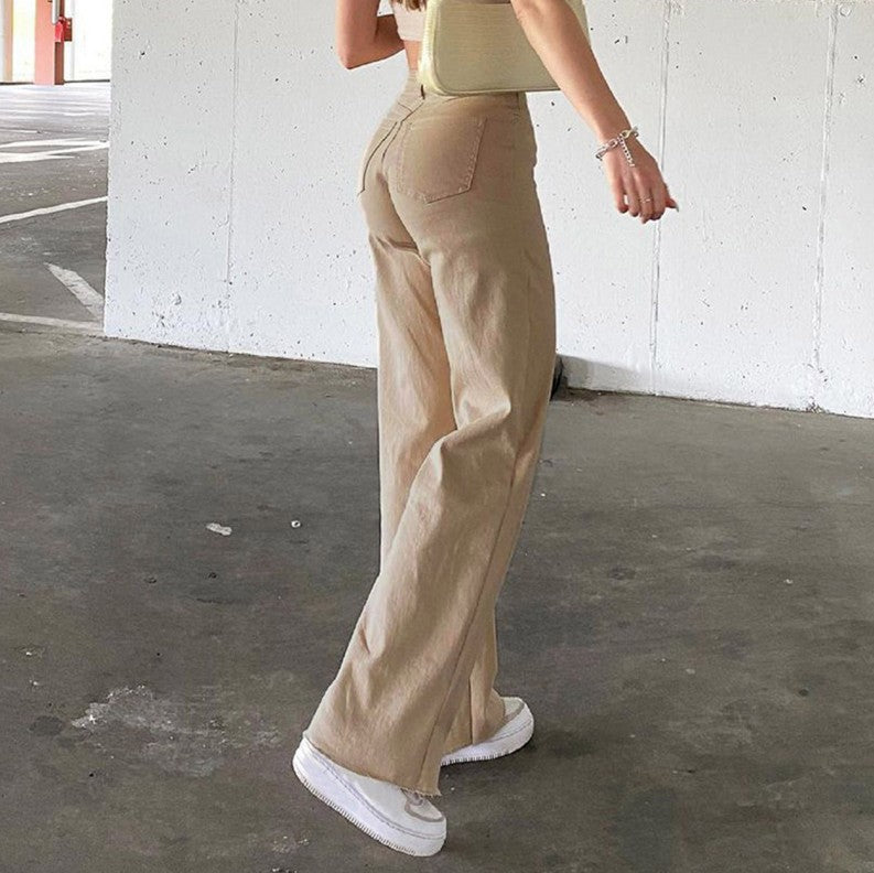 Women's High-Waisted Solid-Color Slim-Fit Jeans