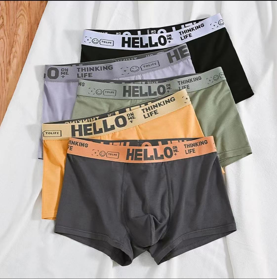 Sous-vêtements homme quatre saisons J Simple Solid Color Mid-waist Skin-friendly Respirant