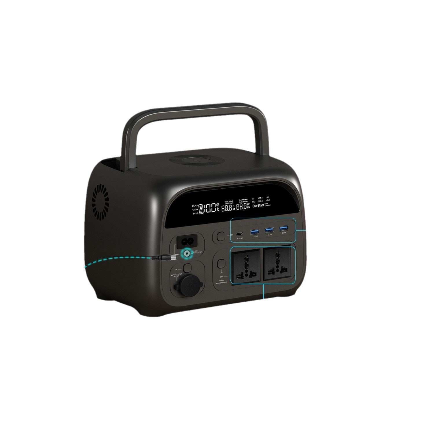 400W source d'énergie extérieure de stockage d'énergie Autoconduit Voyage Lithium fer Phosphate Large