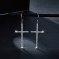 S925 Sterling Silver Moissanite Pave Hook Drop Earrings with GRA Certificate