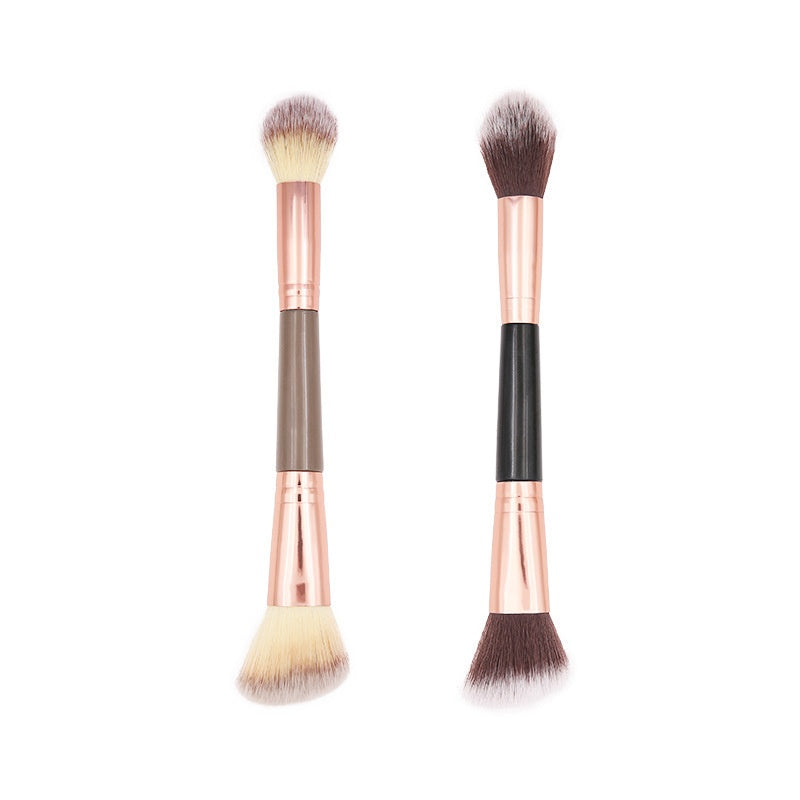 Soft Portable Maquillage Double Tête Cuivre-Hair Brosse Highlight