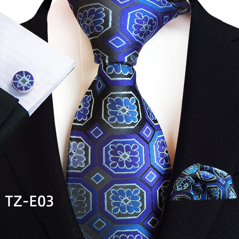 Paisley Tie Square Scarf Pocket Square Cufflinks Ensemble de trois pièces