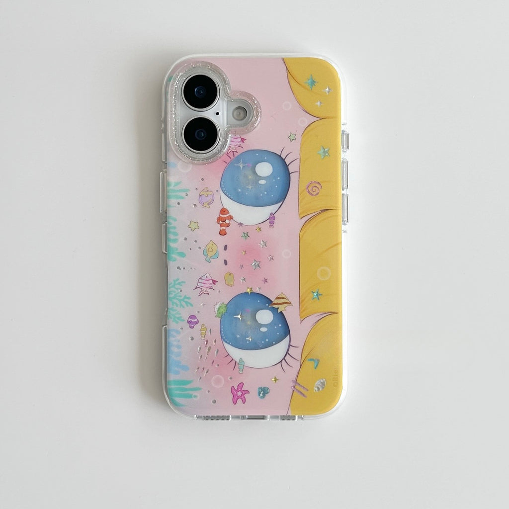 Cas téléphonique résistant à l'éblouissement pour les filles mignonnes Star-Eyed