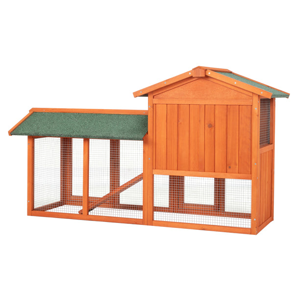 61pouces de poulet en bois Hen House Rabbit Wood Hutch Volaille Cage Habitat