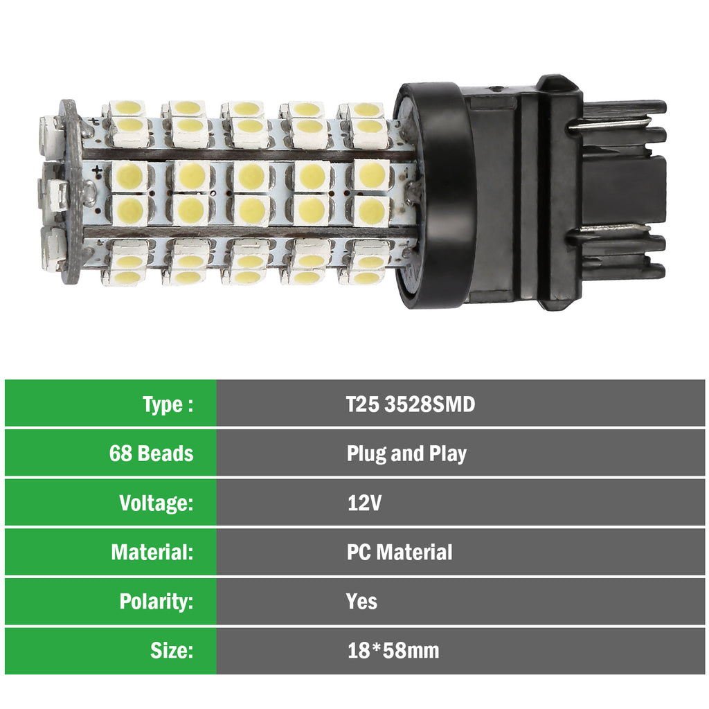 10Pcs par kit LED Ampoules de voiture 760lm T25 3528SMD 6000K Lampes auto Pure White Remplacemen