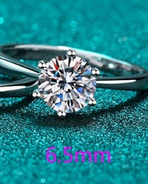 Moissanite 925 Anneau en argent sterling fille