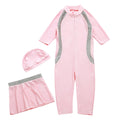 Maillot de bain conservateur couleur solide pour filles