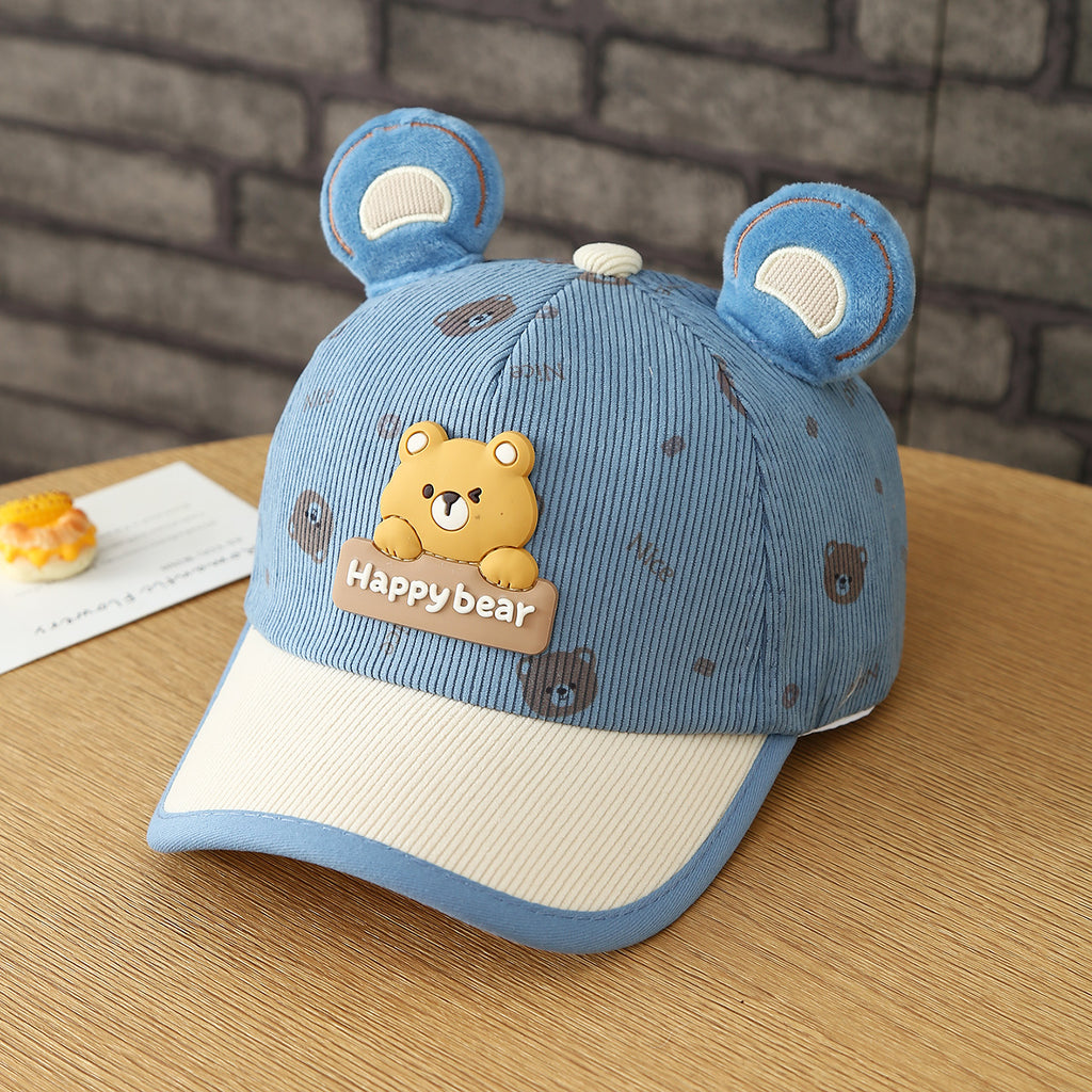 Garçons et filles d'automne Patchwork Oreilles d'ours 3D Tête d'ours pleine impression Cap de baseball bébé - Perfec