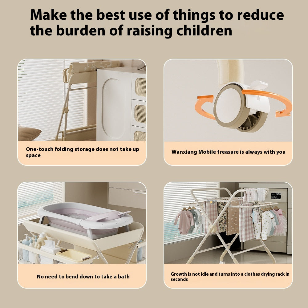 Table multifonctionnelle pliable pour soins aux bébés