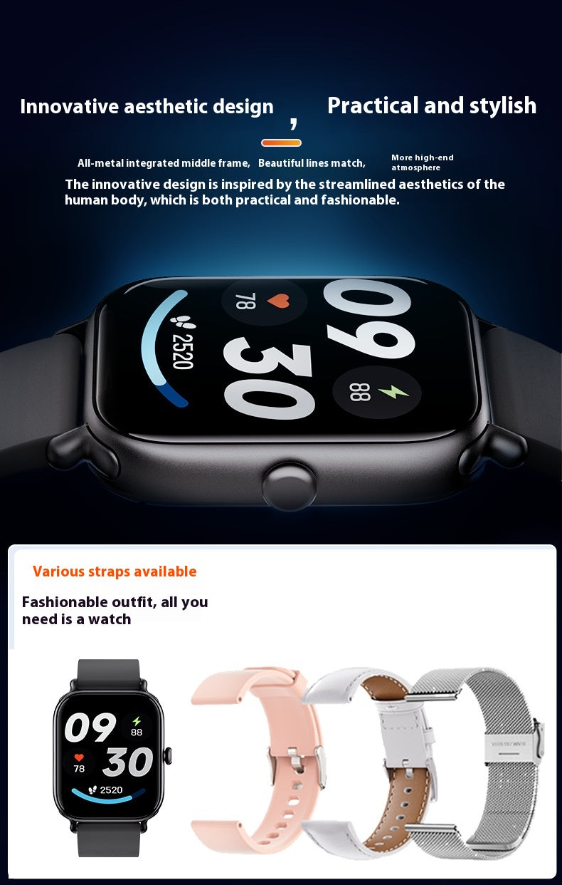 Intelligent Bluetooth Calling Sports Monitoring Watch Fréquence cardiaque haute précision Blood Oxygen Wat