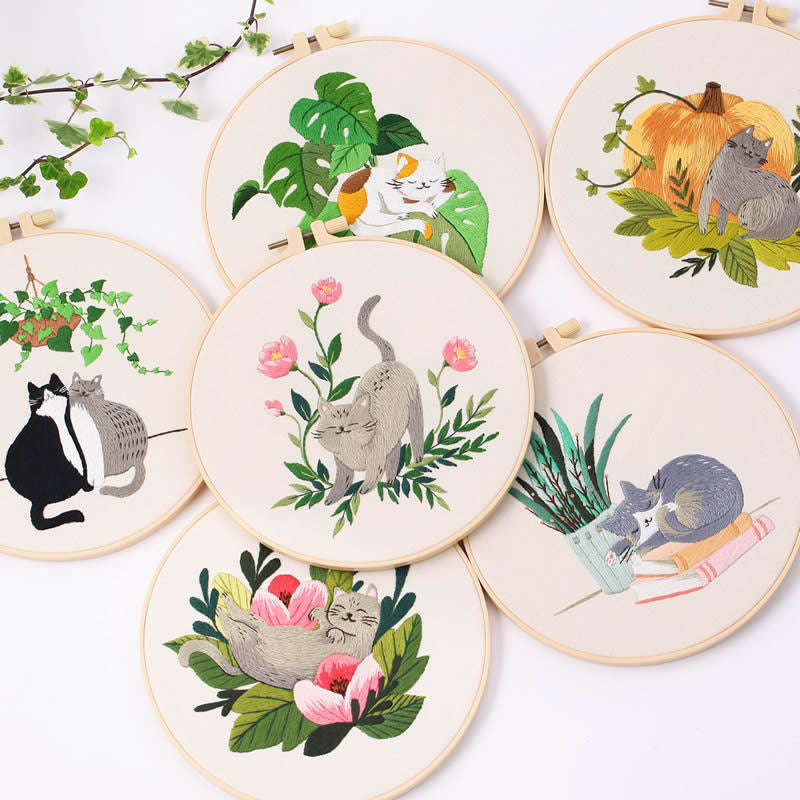 Broderie de chat Pattern Diy Matériau Package Kit