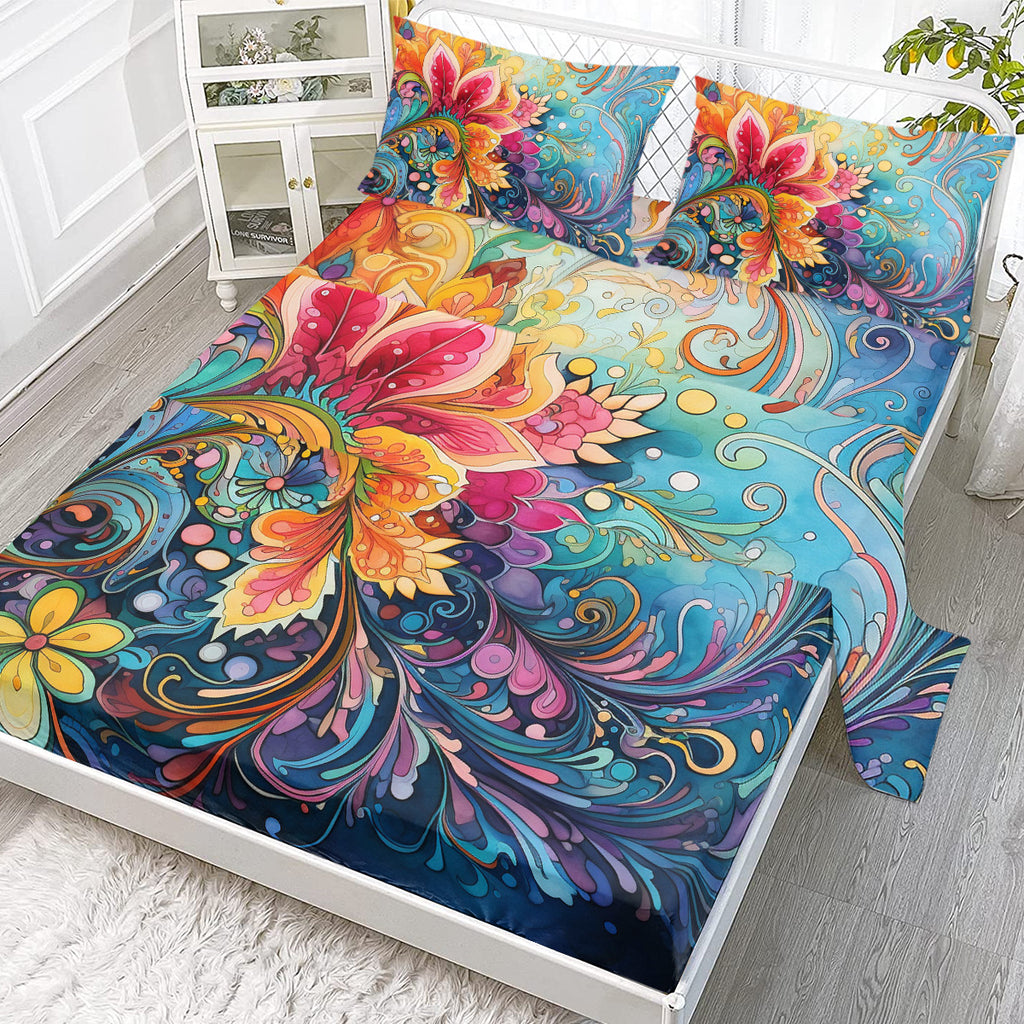 Ensemble de draps plats avec des draps de matelas de poche profonde