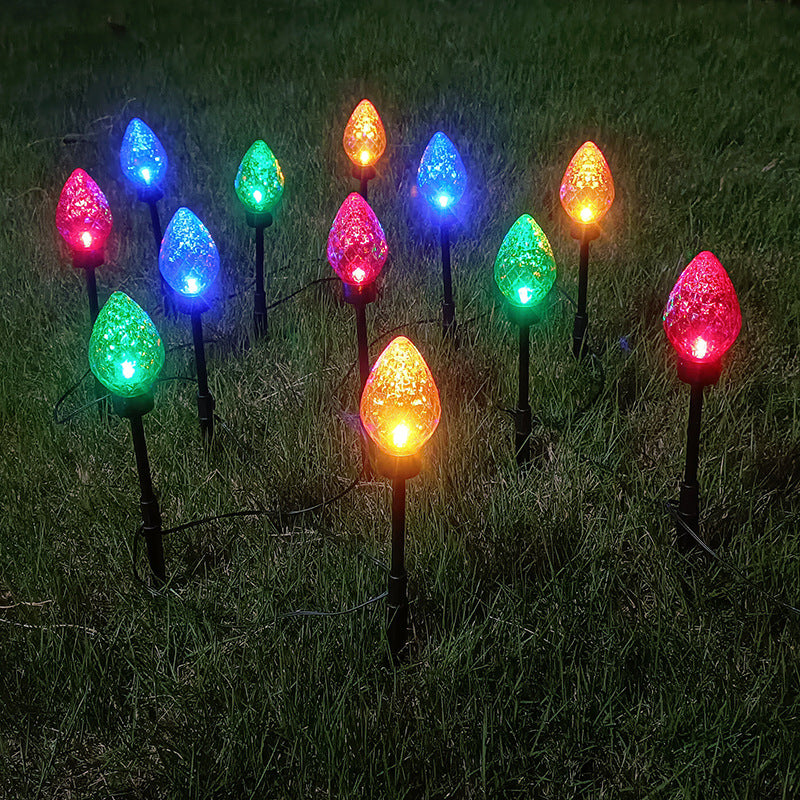 Jardin de pelouse de Noël Lampe de sol décorative Lumière fraise