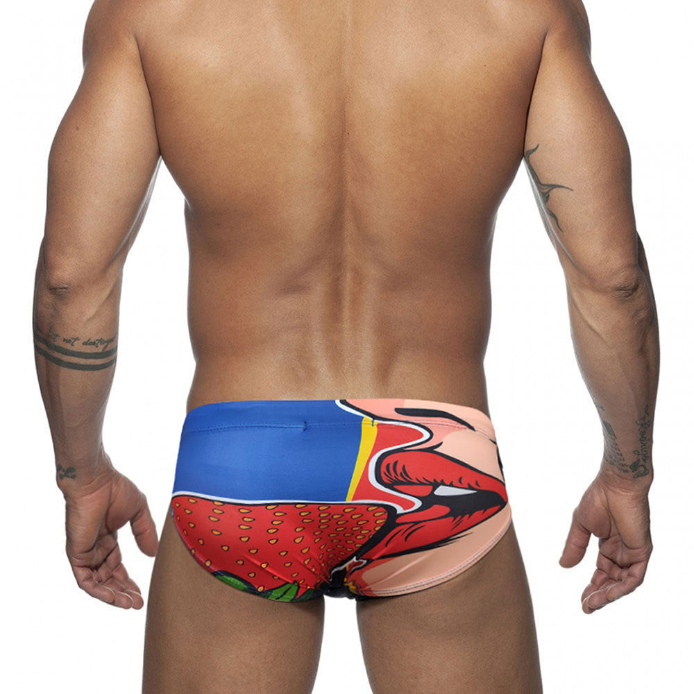 Lèvres sexy imprimées hommes Slips de bain Bikini Low Waist Beach Slips à séchage rapide