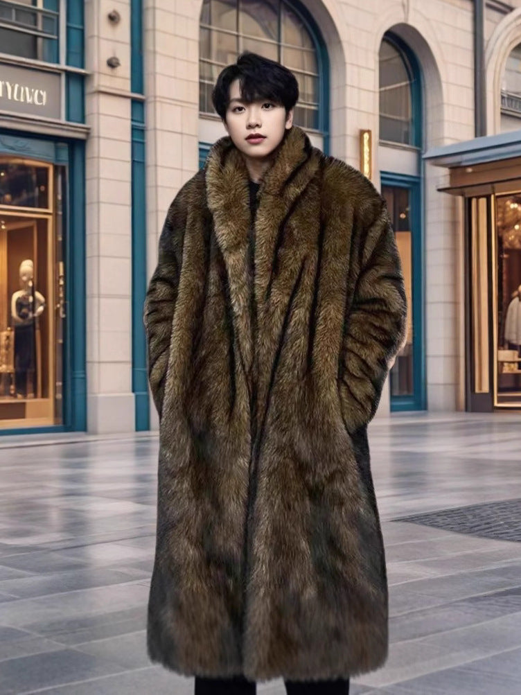 Manteau de fourrure pour hommes imperméable au vent et à la chaleur